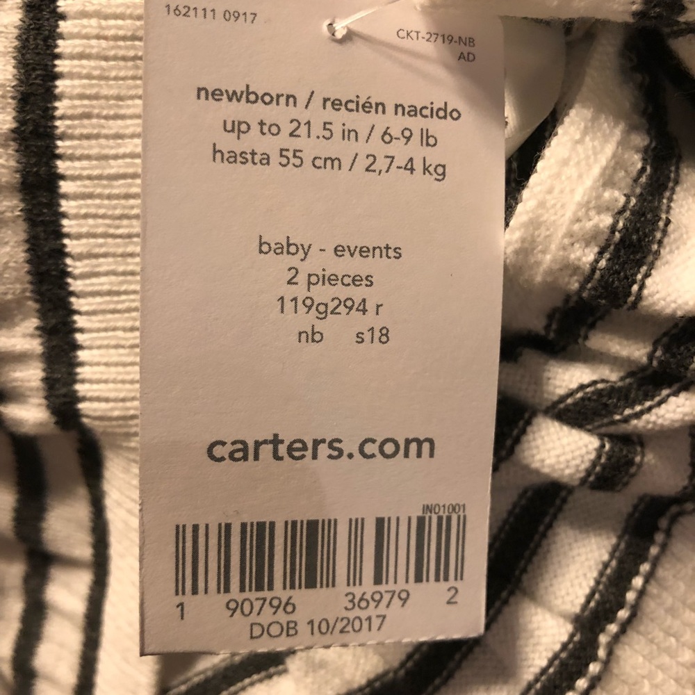 NB Carter’s Heart Peplum Sweater & Legging Set - Picture 3 of 3